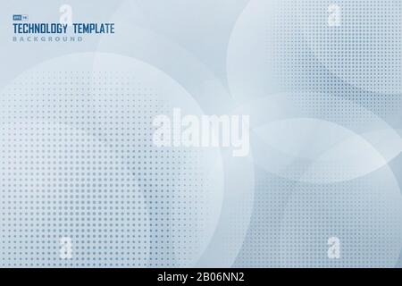 Abstract tech gradient blue circle pattern decorative design on white background. Use for ad, poster, artwork, template design, print. illustration ve Stock Vector