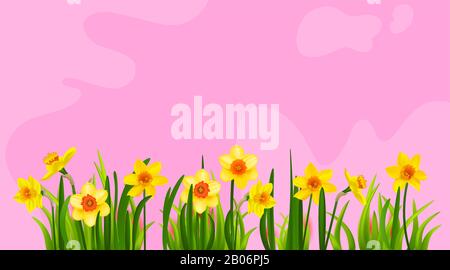 Spring nature floral holiday banner Stock Vector