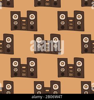 speakers with subwoofer. music system. seamless pattern stock vector illustration Stock Vector