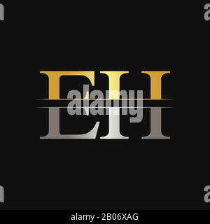 Initial EH Letter Linked Logo Business Vector Template. Creative Letter EH Logo Design Stock Vector