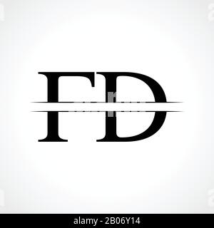 FD letter Type Logo Design vector Template. Abstract Letter FD logo Design Stock Vector
