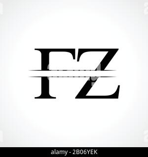 FZ letter Type Logo Design vector Template. Abstract Letter FZ logo Design Stock Vector