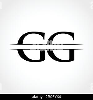 GG letter Type Logo Design vector Template. Abstract Letter GG logo Design Stock Vector