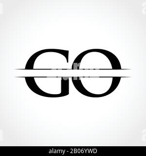 GO letter Type Logo Design vector Template. Abstract Letter GO logo ...