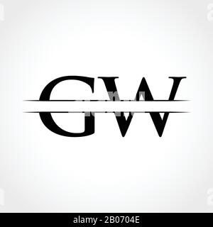 GW letter Type Logo Design vector Template. Abstract Letter GW logo Design Stock Vector