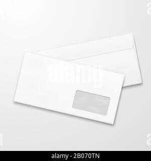 Blank paper envelopes. Email marketing vector concept. Business correspondence illustration Stock Vector