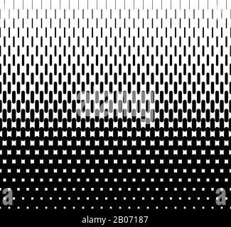 Rounded lines halftone seamless pattern. Monochrome backdrop texture, vector illustration Stock Vector