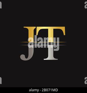 JT letter Type Logo Design vector Template. Abstract Letter JT logo Design Stock Vector