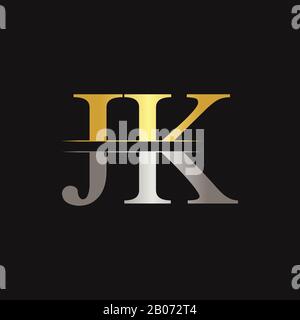 JK letter Type Logo Design vector Template. Abstract Letter JK logo Design Stock Vector