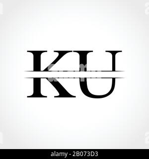 Initial KU letter Logo Design vector Illustration. Abstract Letter KU logo Design Stock Vector