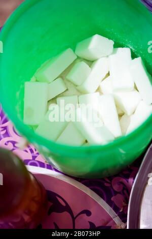 Large cubes sugar bowl, Morocco Stock Photo