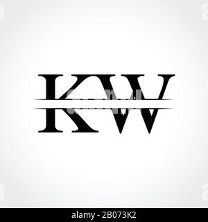 Initial KW letter Logo Design vector Illustration. Abstract Letter KW logo Design Stock Vector