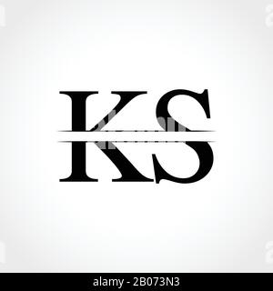 Initial KS letter Logo Design vector Illustration. Abstract Letter KS logo Design Stock Vector