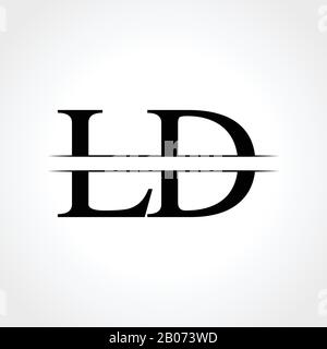 Initial LD letter Logo Design vector Template. Abstract Black Letter LD logo Design Stock Vector