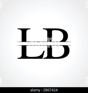 Initial LB letter Logo Design vector Template. Abstract Black Letter LB logo Design Stock Vector