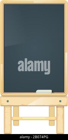 Vector blank menu board, blackboard in wooden frame. Chalkboard clean for painting and drawing illustration Stock Vector