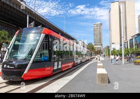 Sydney light rail public transport at Circular Quay in Sydney city centre,New South Wales,Australia Stock Photo