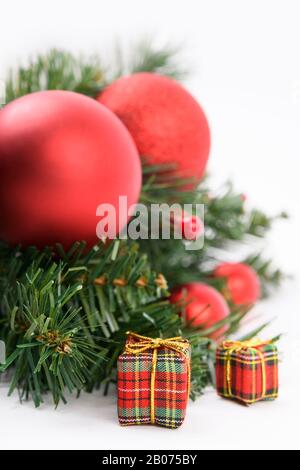 Merry Christmas seasonal concept, Christmas various decorations and gift box elements 024 Stock Photo