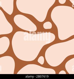 Abstract modern seamless pattern, vector simple modern trendy background. Hand drawn doodle circle stones with organic shape decorations, creative art brown pattern backgrounds Stock Vector