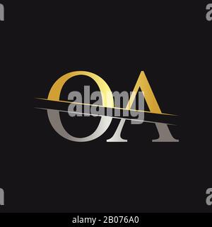 Initial Monogram Letter OA Logo Design Vector Template. OA Letter Logo Design Stock Vector