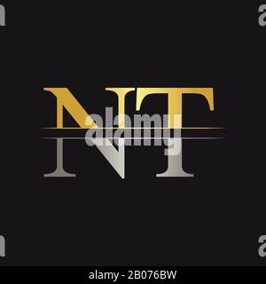 Initial Monogram Letter NT Logo Design Vector Template. NT Letter Logo Design Stock Vector