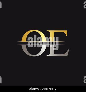 Initial Monogram Letter OE Logo Design Vector Template. OE Letter Logo Design Stock Vector