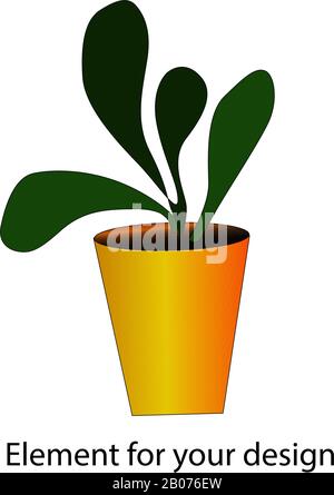Simple flower potted on a white background.. Stock Vector