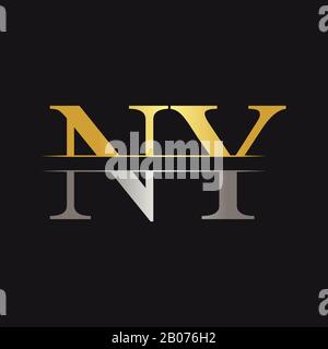 Initial Monogram Letter NY Logo Design Vector Template. NY Letter Logo Design Stock Vector