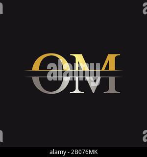 Initial Monogram Letter OM Logo Design Vector Template. OM Letter Logo Design Stock Vector