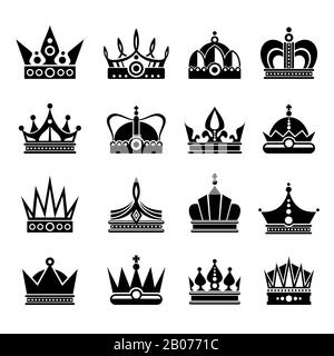 Royal crown silhouette. King crowns, majestic coronet and luxury tiara  silhouettes vector set Stock Vector Image & Art - Alamy