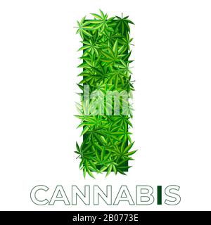 Cannabis Hemp Leaf Logo Stock Vector