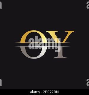 Initial Monogram Letter OY Logo Design Vector Template. OY Letter Logo Design Stock Vector