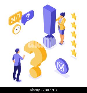 Isometric Online Customer Support Stock Vector