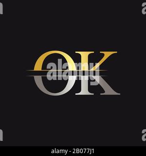 Initial Monogram Letter OK Logo Design Vector Template. OK Letter Logo Design Stock Vector