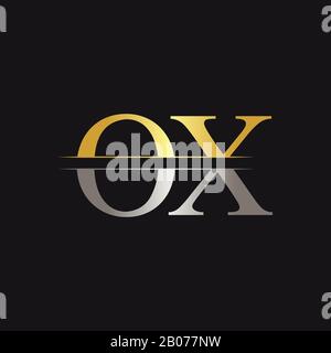 Initial Monogram Letter OX Logo Design Vector Template. OX Letter Logo Design Stock Vector