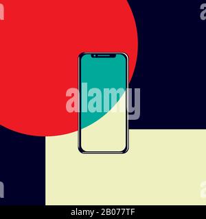 Cellular modern frameless phone Stock Vector
