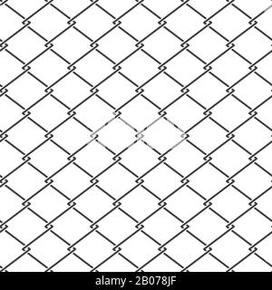 Vector fence steel netting seamless pattern. Metal cage background illustration Stock Vector