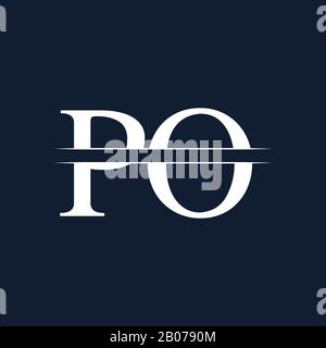 Initial Monogram Letter PO Logo Design Vector Template. PO Letter Logo Design Stock Vector
