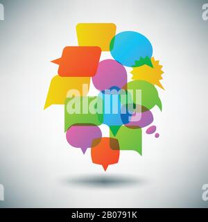 Talk speech bubble vector concept, infographic template. Communication dialogue web illustration Stock Vector