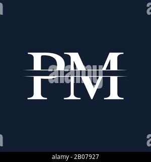 Initial Monogram Letter PM Logo Design Vector Template P M Letter