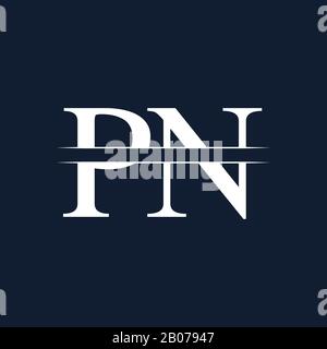 Initial Monogram Letter PN Logo Design Vector Template. PN Letter Logo Design Stock Vector