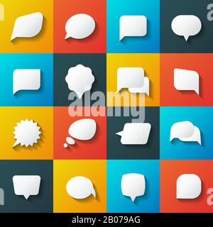 Retro converse speech bubble vector icons. Communication elements for conversation and message illustration Stock Vector