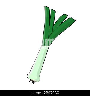 Leek icon. Flat illustration of leek vector isolated on white background Stock Vector
