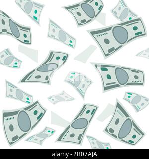 Falling money, usa currency banknotes vector background. Jackpot or profit, financial capital illustration Stock Vector
