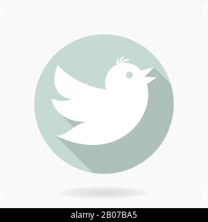 Flying Bird Vector Flat Icon Stock Vector