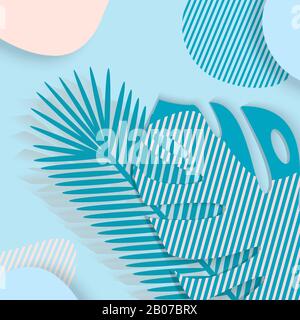 Abstract tropical leaves closeup background  Stock Vector