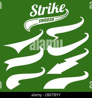 Vector Swooshes, Swishes, Whooshes, and Swashes for Typography on Retro or  Vintage Baseball Tail Tee shirt Stock Vector