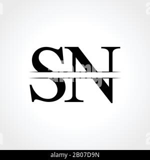 Initial Letter SN Logo Design Vector Template. SN Letter Logo Design Stock Vector