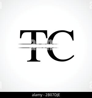 Initial Letter TC Logo Design Vector Template. Linked Typography TC Letter Logo Design Stock Vector