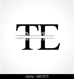 Initial Letter TE Logo Design Vector Template. Linked Typography TE Letter Logo Design Stock Vector